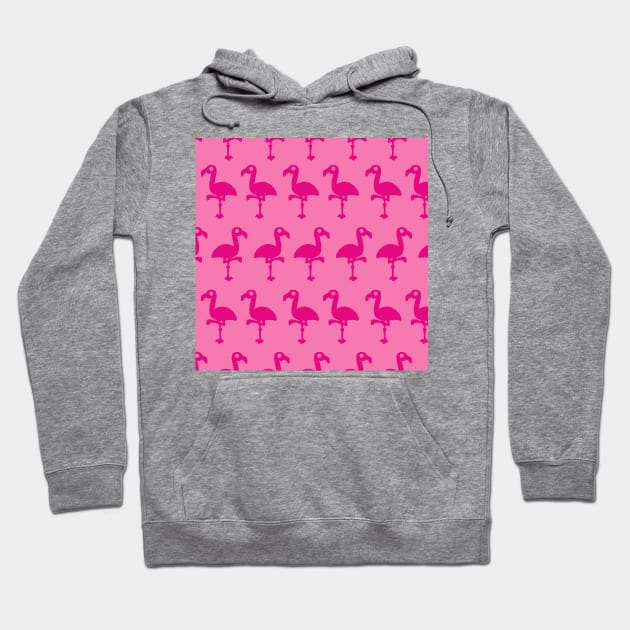 Flamingo Pink Big Pattern Hoodie by XOOXOO